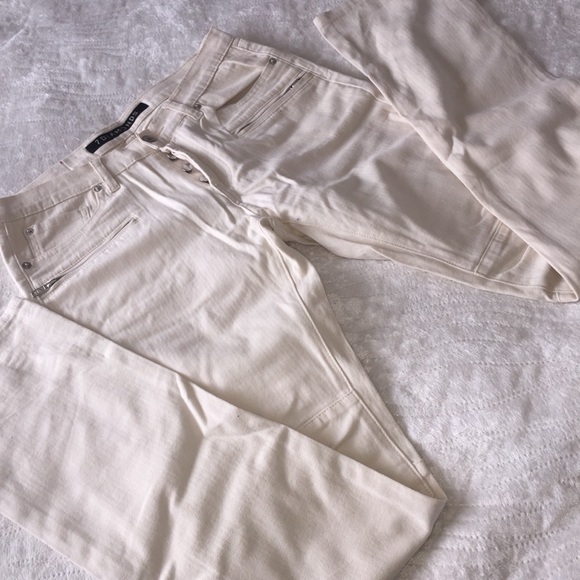 7DIAMONDS WHITE STRAIGHT LEG BUTTON FLY JEANS 30’s - Picture 3 of 6